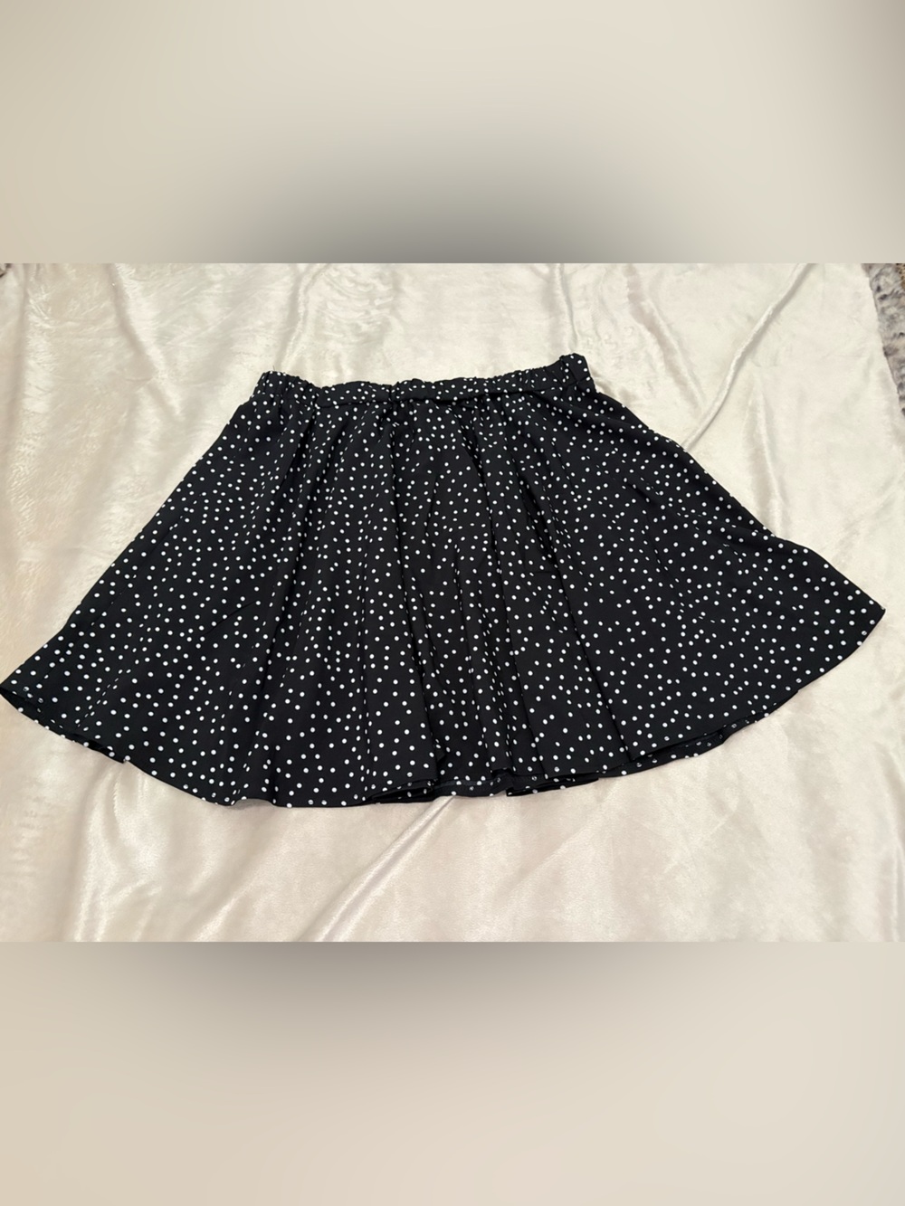 SHEIN Black & White Polka Dot Skater Skirt